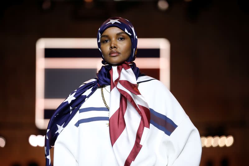 Models present creations during the Tommy Hilfiger 'TOMMYNOW Spring 2020' show during London Fashion Week in London