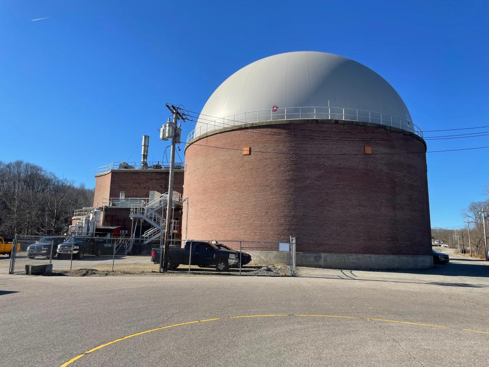 The digester at the Norwich Wastewater Treatment Plant on Hollyhock Island. Most of the plant will be replaced during a five-year project, expected to cost at least $167 million.