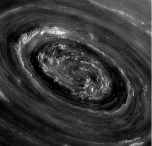 This image of Saturn's norther pole from NASA's Cassini mission was taken  with Cassini's narrow-angle camera. Credit: NASA/JPL-Caltech/Space Science Institute