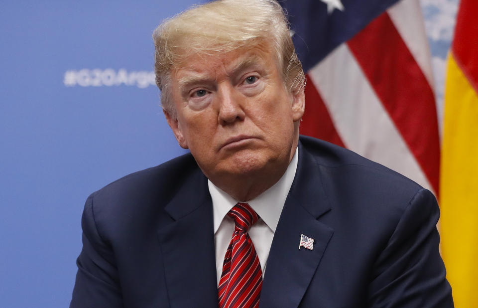 President Trump at the G-20 summit in Buenos Aires. (Photo: Pablo Martinez Monsivais/AP)