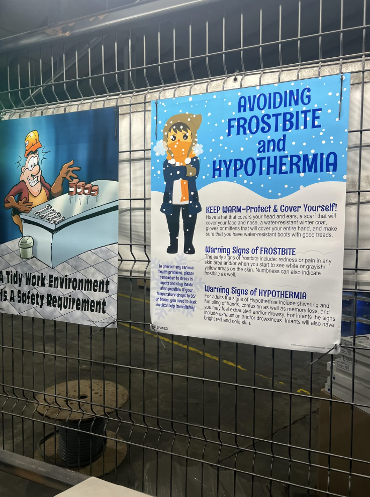 "Avoiding frost bite and hypothermia"