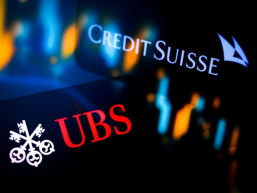 credit suisse ubs merger logos