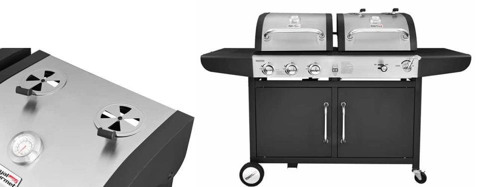 Royal Gourmet 3 - Burner Free Standing Liquid Propane 25500 BTU Gas and Charcoal Grill