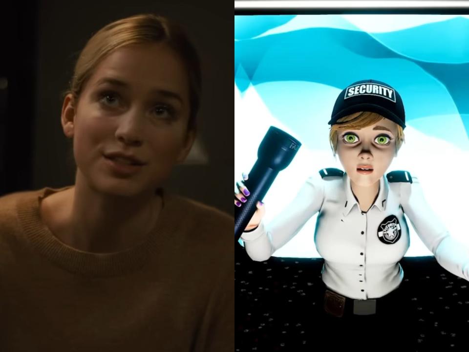 a side-by-side of the character Vanessa in Five Nights At Freddy's