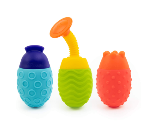 Easy Squeezies Bath Toys, one of Motherly's favorite ways to support 7 month old baby development