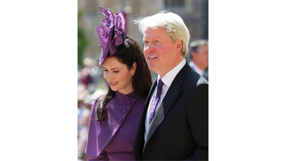 Charles and his wife Karen at Prince Harry's wedding