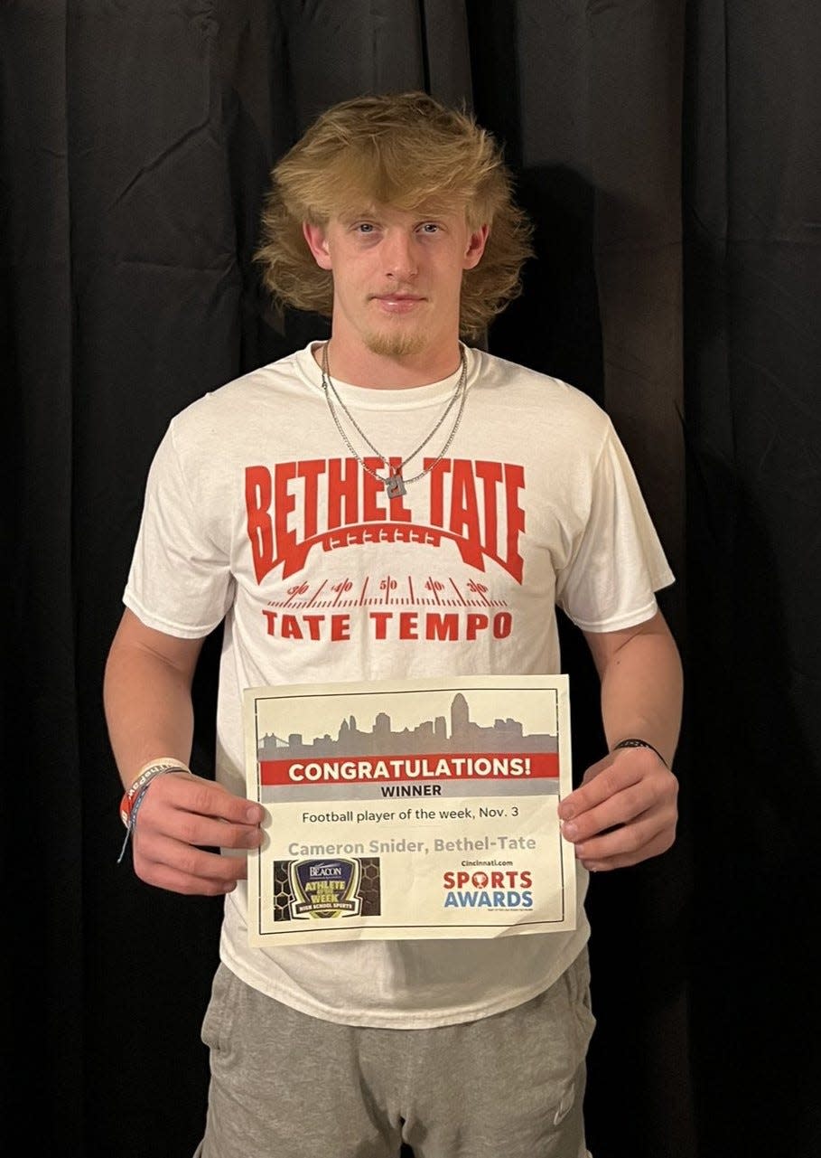 Cameron Snider of Bethel-Tate is co-player of the year in Divisions III and IV.