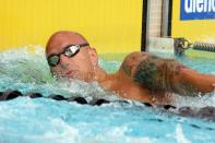 Canada's Brent Hayden competes in the heats of the Men's 100-meter freestyle during the Mare Nostrum meeting on June 7, 2012 in the southern city of Canet-en-Roussillon, near Perpignan. AFP PHOTO / RAYMOND ROIGRAYMOND ROIG/AFP/GettyImages