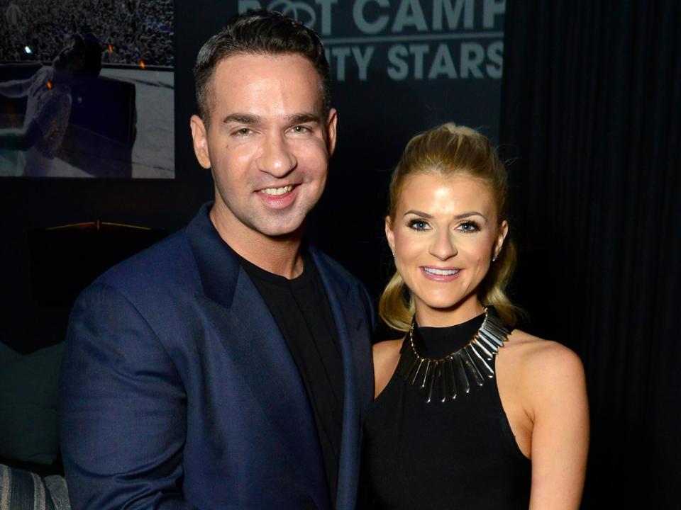 Mike"The Situation" Sorrentino (L) and Lauren Pesce attend the premiere party for the third season of Marriage Boot Camp Reality Stars hosted by WE tv at HYDE Sunset: Kitchen + Cocktails on May 28, 2015 in West Hollywood, California