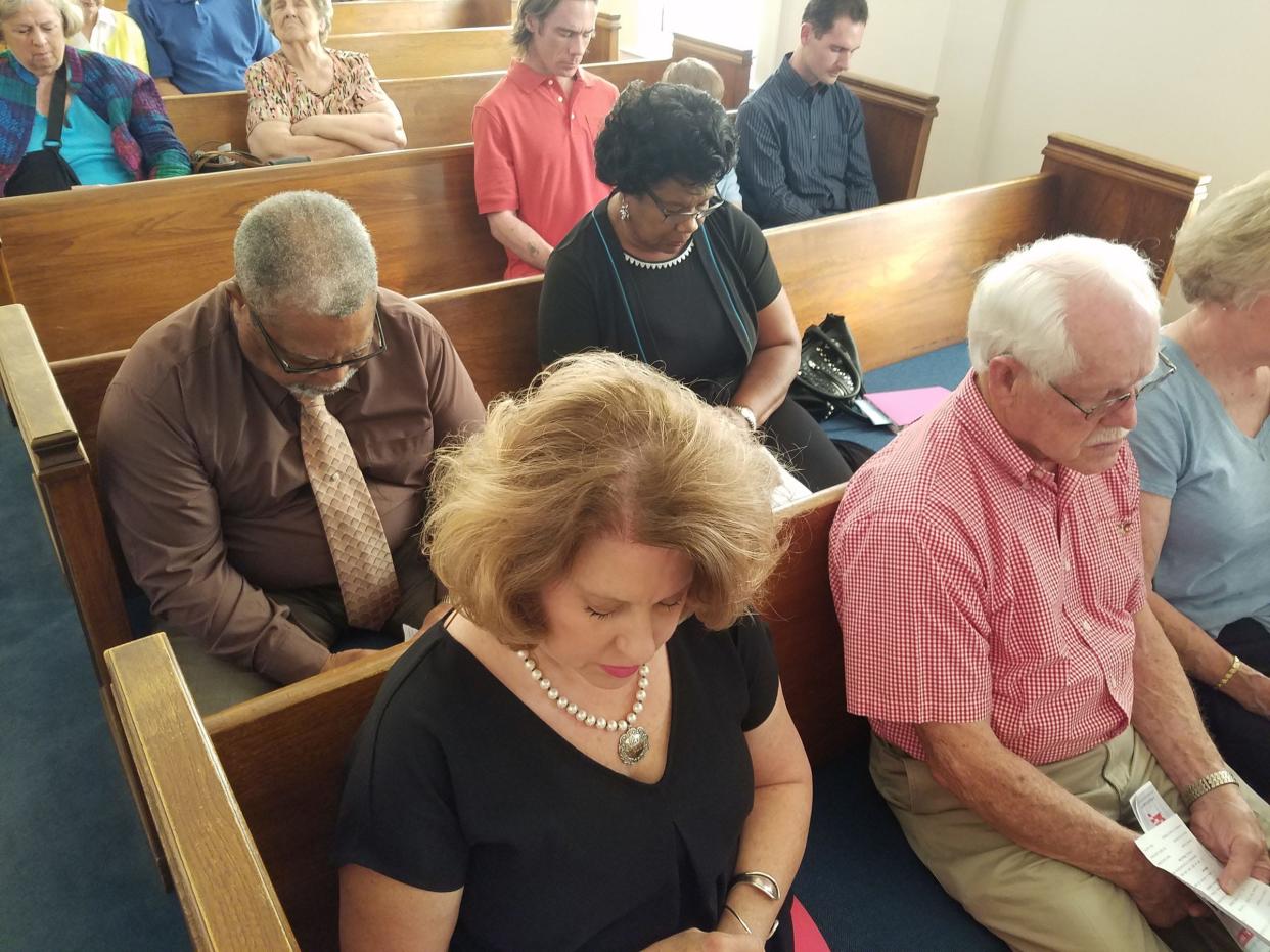 In this photo from 2018, dozens of members from five Appling church congregations gathered at Damascus Baptist Church on May 2, the day before the National Day of Prayer, to pray for unity in America.
