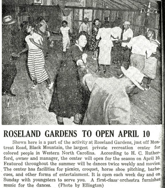 A March 1950 Asheville Citizen article about Roseland Gardens.