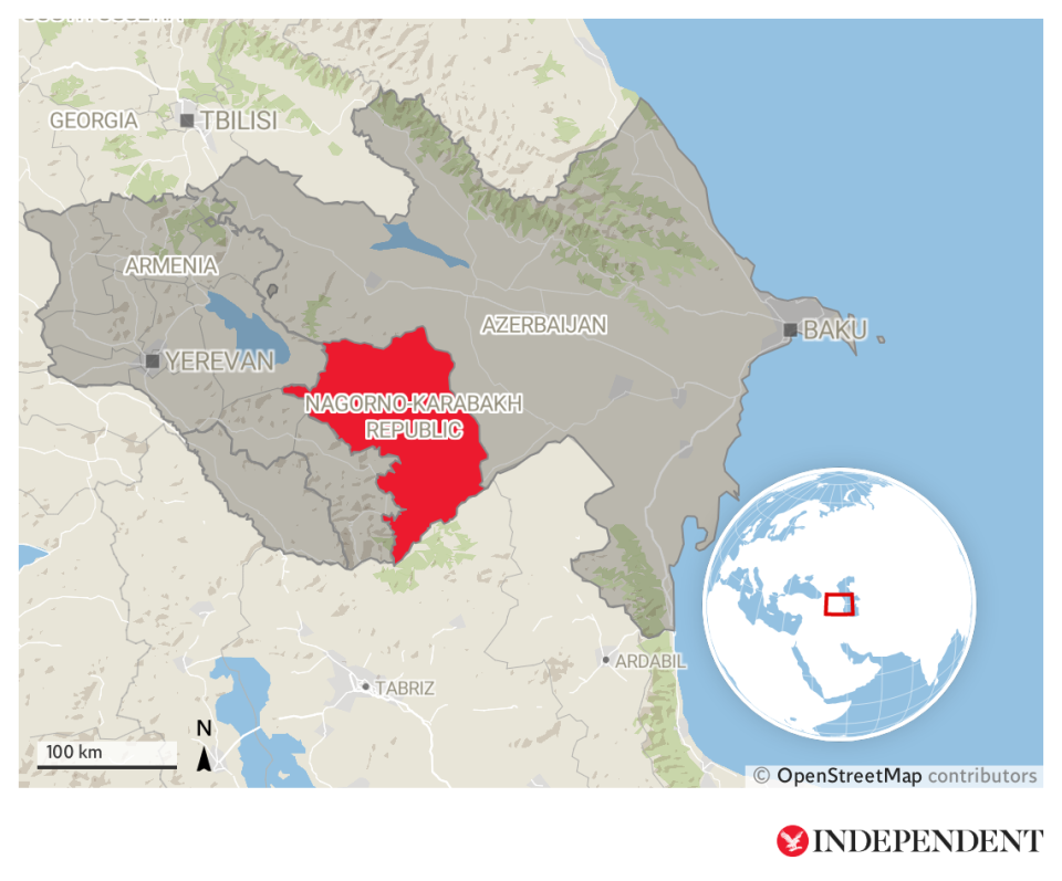 The disputed Nagorno-Karabakh regionThe Independent