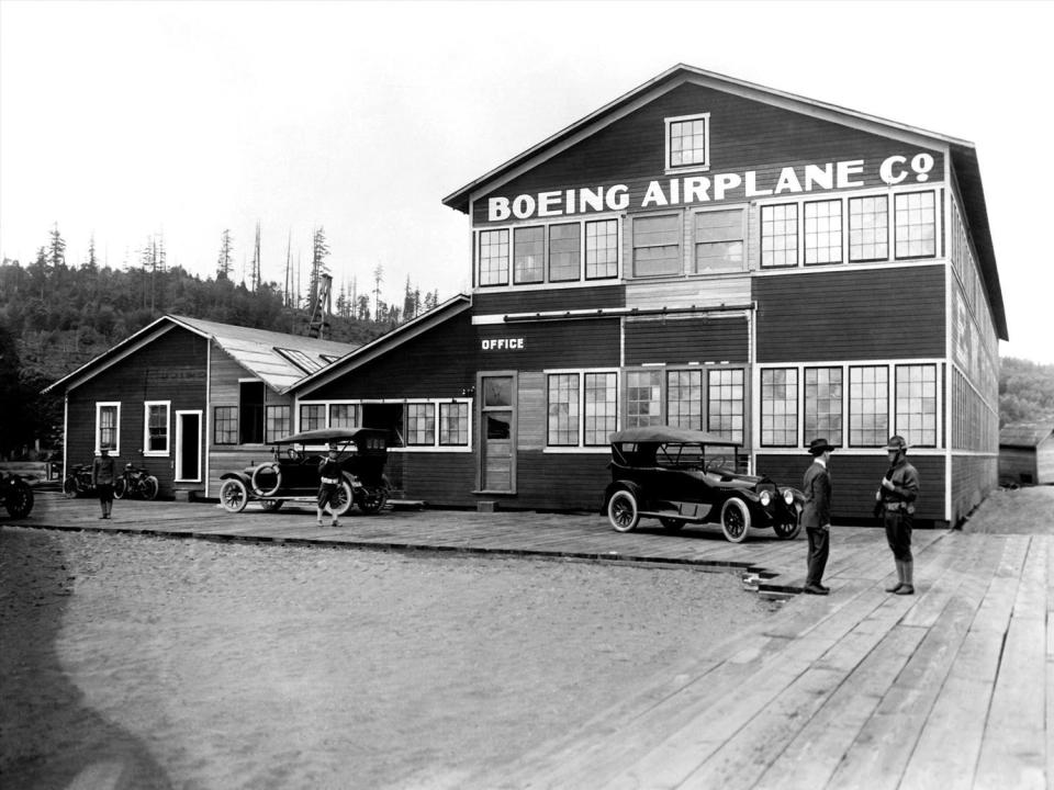 First Boeing Company building, Seattle, Washington, B&W photo