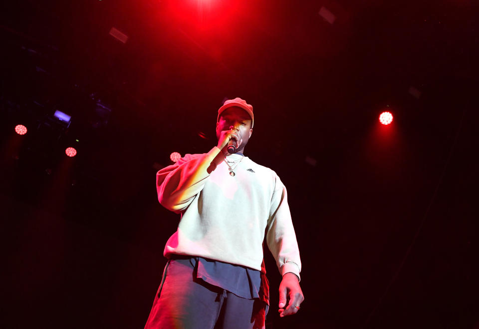 Kanye West Performing In Adidas