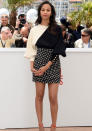 Cannes Film Festival 2013: Zoe Saldana looked super stylish in Emanuel Ungaro.