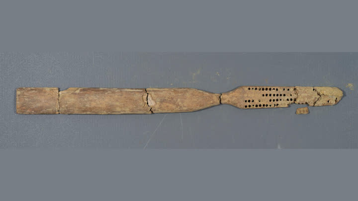 A toothbrush found at a Civil War battle site.