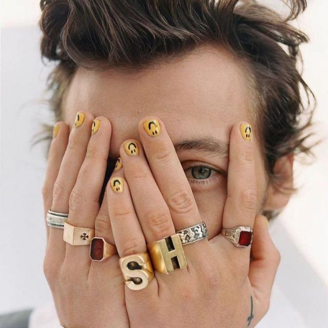 Get inspired by Harry Styles and A$AP Rocky for men's nail art