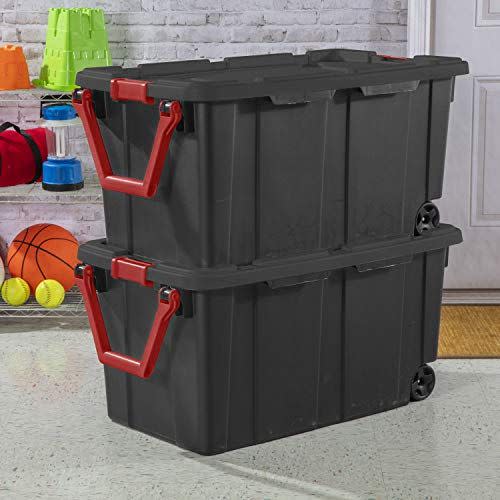 9) Sterilite Wheeled Industrial Bins