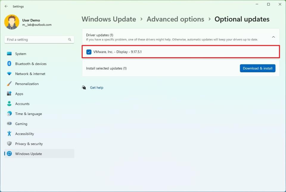 Windows Update install drivers