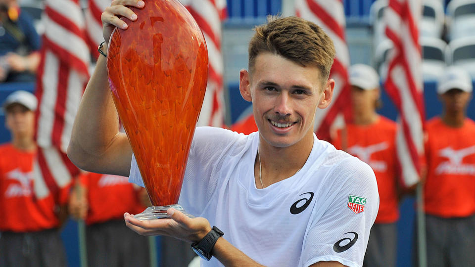 Alex de Minaur has lifted his second trophy of the year. Pic: Getty