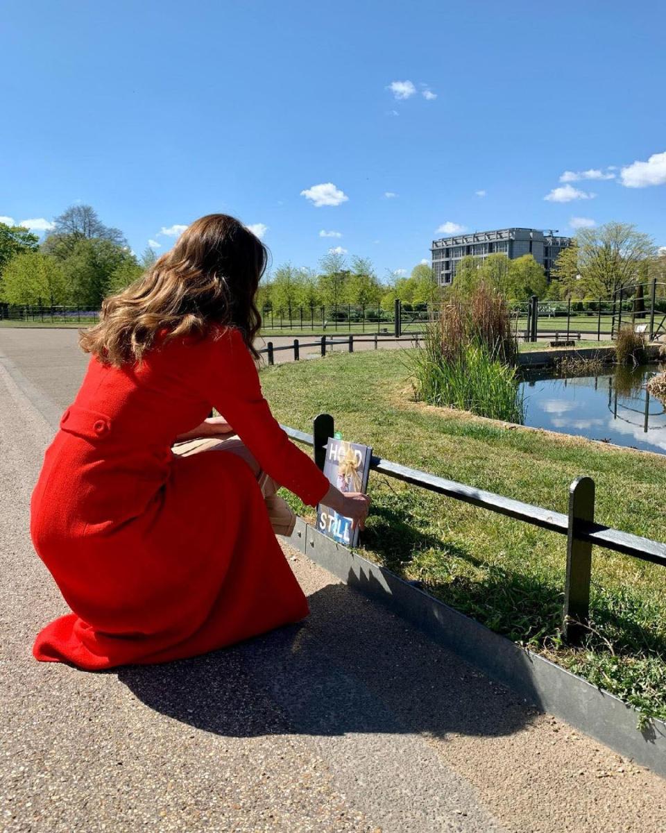 The Duchess of Cambridge hides a copy of her book outside Kensington Palace