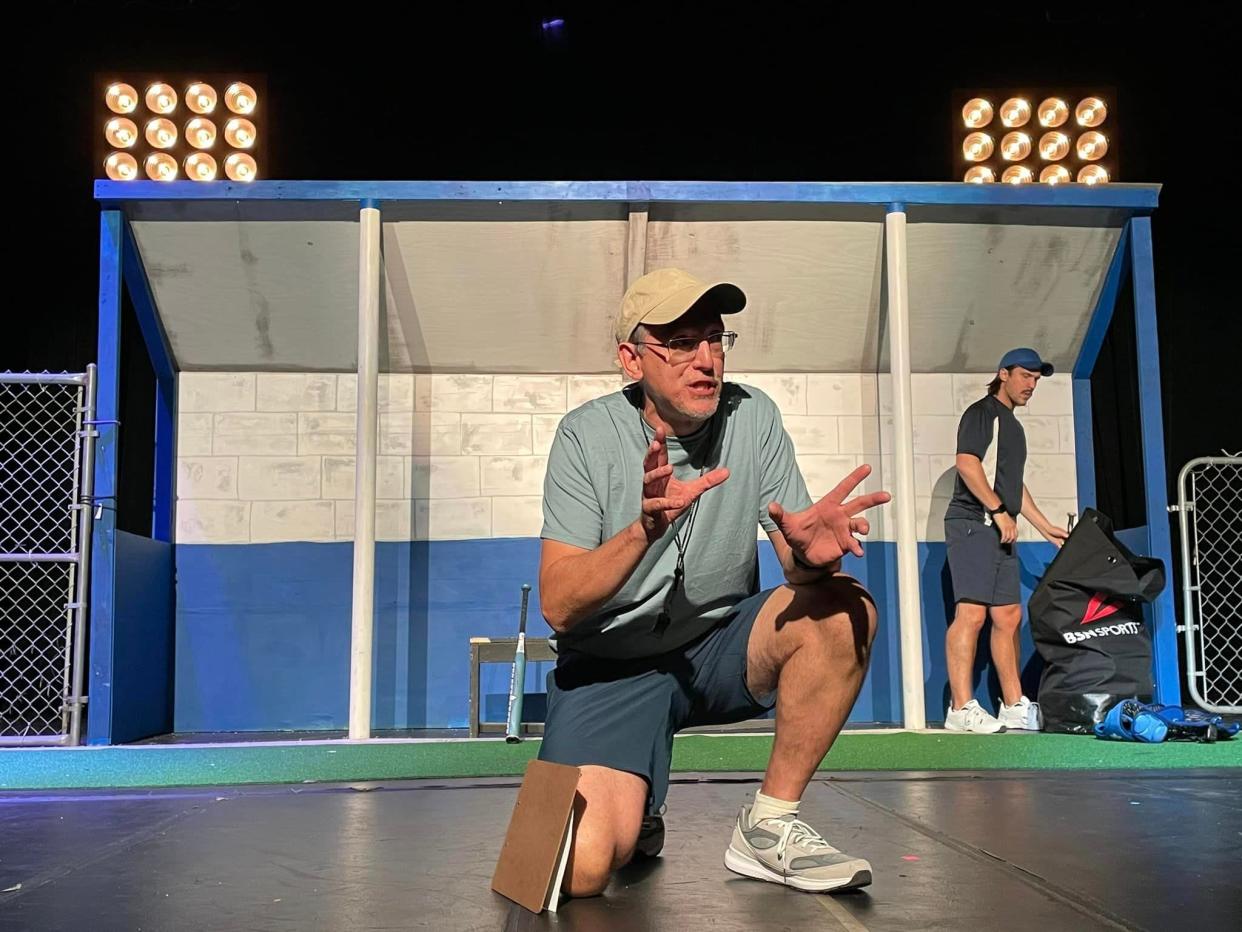 Jeff Webb and Darren Taylor play Little League coaches with opposing views in "Rounding Third" at The Sauk this weekend.