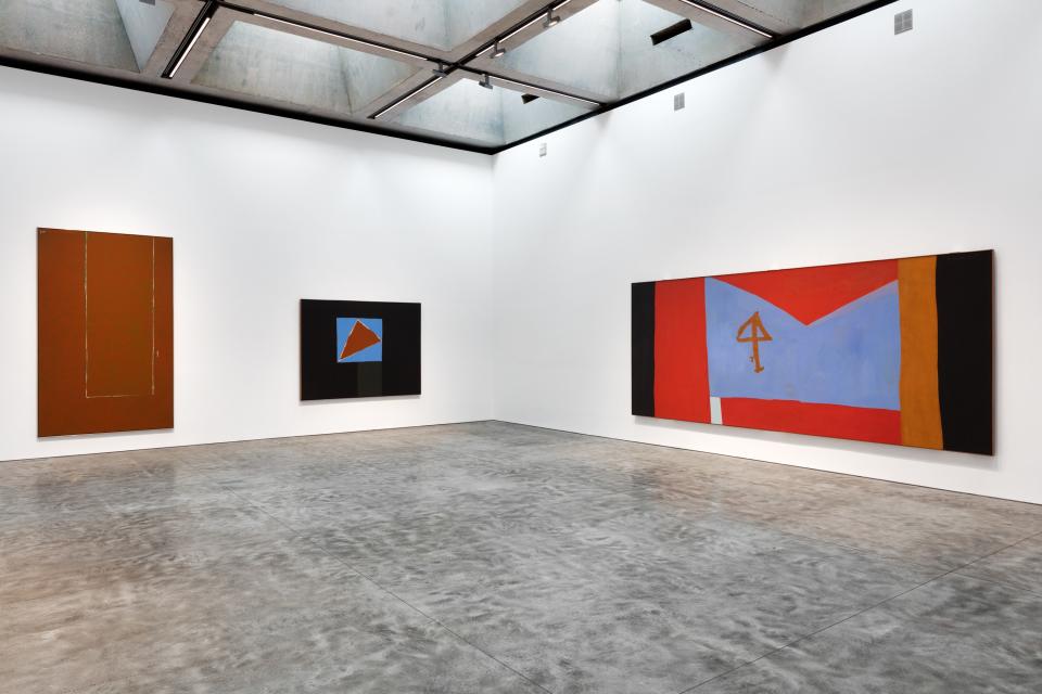 An installation view of "Sheer Presence: Monumental Paintings by Robert Motherwell."