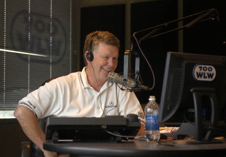 Radio talk-show host Bill Cunningham talks with listeners during his show on WLW-AM (700).