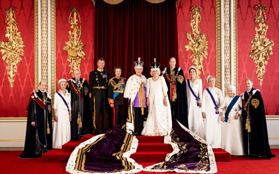 The King and Queen are pictured alongside working members of the family - Hugo Burnand/Royal Household 2023/PA
