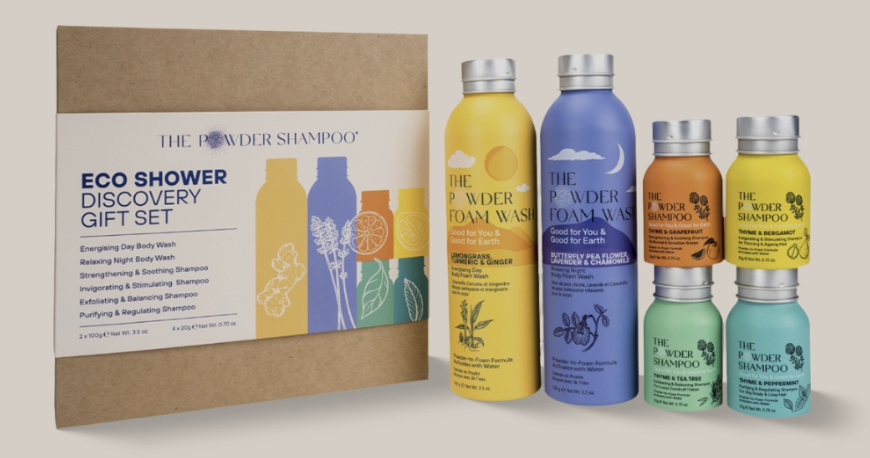 The Powder Shampoo Eco Shower Discovery Gift Set (2 x 100g / 3.5oz & 4 x 20g / 0.7oz). PHOTO: Shopee