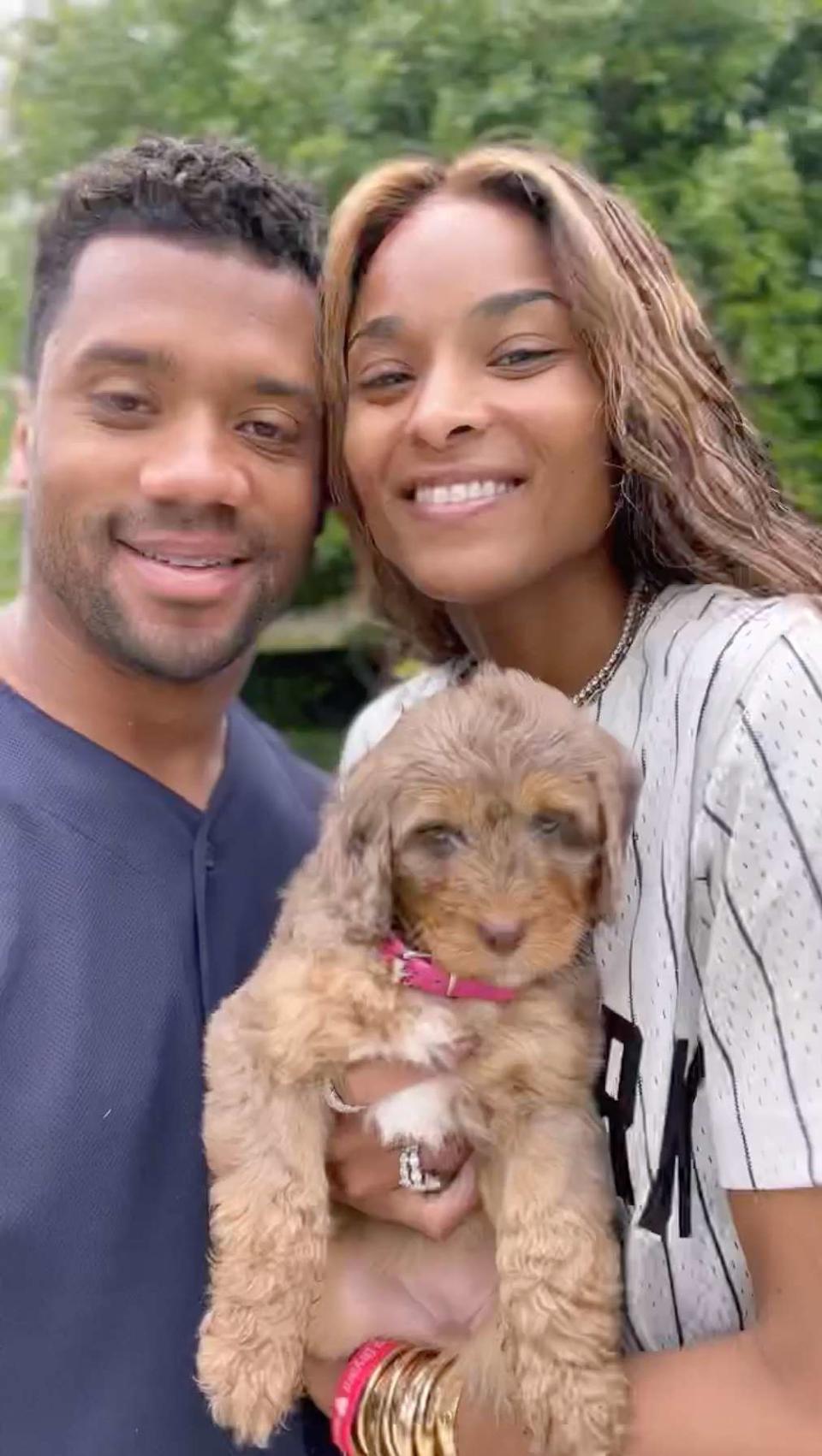 Ciara and Russell Wilson Introduce New Family Puppy 'Bronco': 'The Sweetest Surprise'