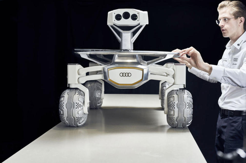 PTScientists’ Robert Boehme with the Audi lunar quattro. <cite>Audi</cite>