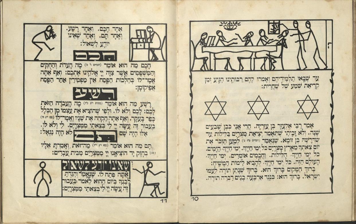 Haggadah shel Pesah, translated by Sonia Gronemann and illustrated by Otto Geismar. Made in Berlin, 1927. Isser and Rae Price Library of Judaica , <a href="http://creativecommons.org/licenses/by-nd/4.0/" rel="nofollow noopener" target="_blank" data-ylk="slk:CC BY-ND;elm:context_link;itc:0;sec:content-canvas" class="link ">CC BY-ND</a>