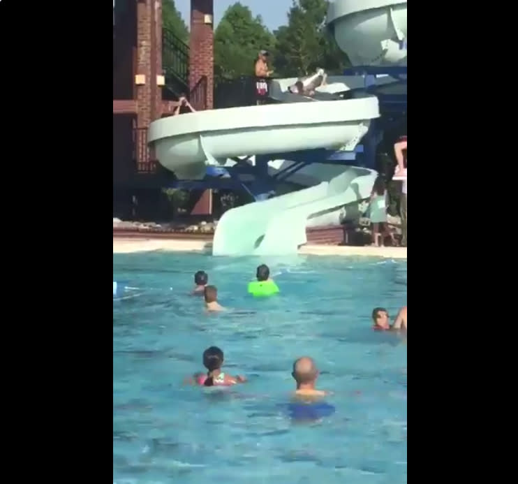 Jeff Zatkoff takes Stanley Cup down a water slide, because why not?