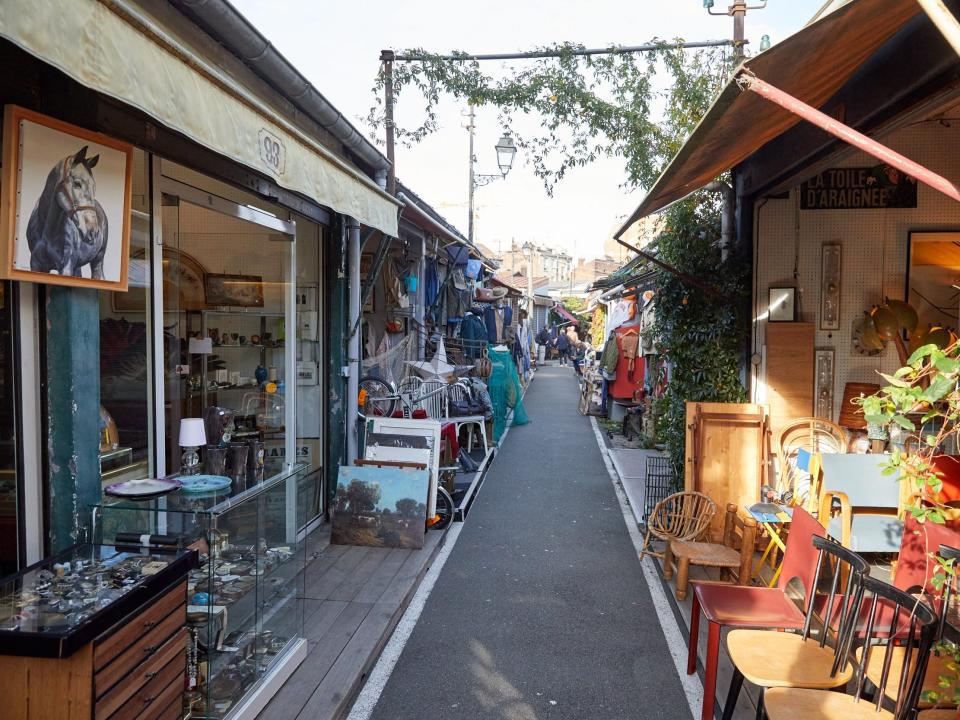 An antique market in Paris, France