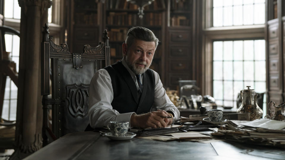 Andy Serkis plays Alfred Pennyworth in 'The Batman'. (Jonathan Olley/DC Comics/Warner Bros)