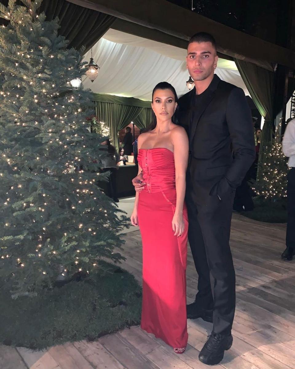 Kourtney Kardashian and Younes Bendjima at Christmas