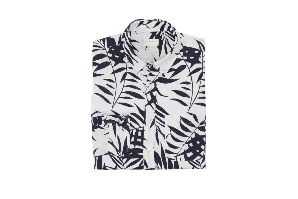 Club Monaco slim aloha linen shirt