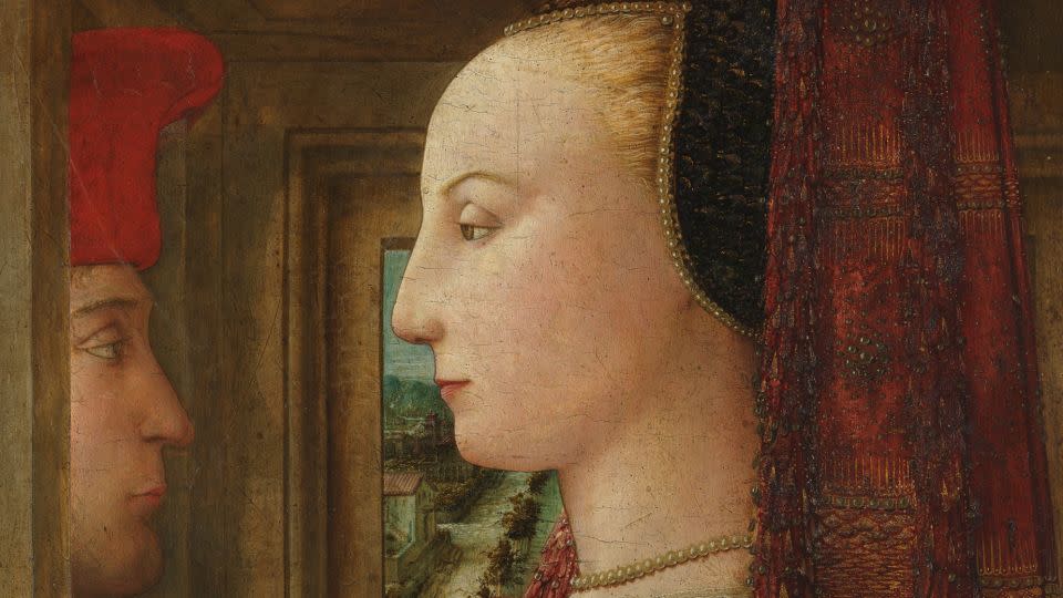 “Portrait of a Woman with a Man at a Casement,” a 15th-century painting by Fra Filippo Lippi. - The Metropolitan Museum of Art