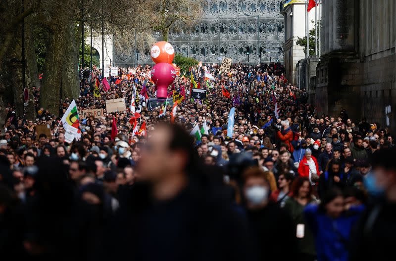 Anti-pension bill protest in Nantes