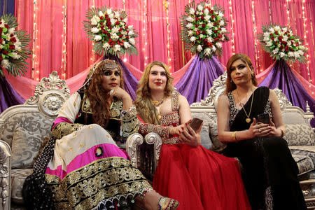 Members of the transgender community attend Shakeela's party in Peshawar, Pakistan January 22, 2017. REUTERS/Caren Firouz