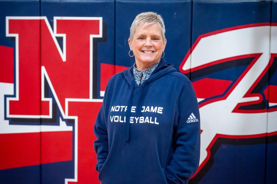 Notre Dame Volleyball Coach Tara Young..  Monday, Jan. 24, 2022.