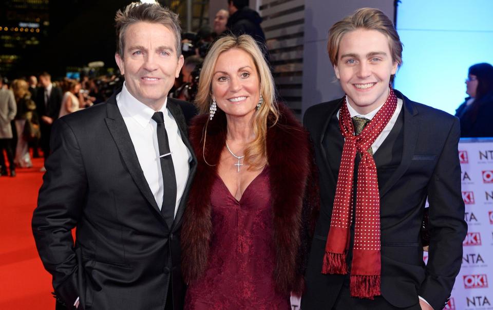 Bradley Walsh, left, with his wife Donna Derby and son Barney attending the National Television Awards - David M Benett/Getty Images