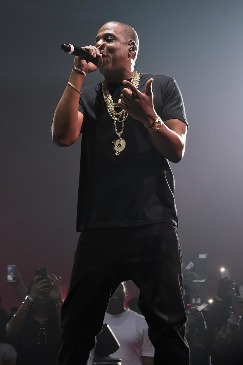 Performer: Jay-Z on stage (Jamie McCarthy/Getty)