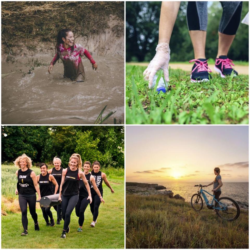 <p>Planning a healthier, happier 2022? Here are our top 10 alternative ways to work-out in the <a href="https://www.countryliving.com/uk/wildlife/countryside/a2983/best-uk-countryside-holiday-breaks-getaways-2018/" rel="nofollow noopener" target="_blank" data-ylk="slk:countryside" class="link rapid-noclick-resp">countryside</a>, from farm ‘gyms’ to plogging, ebiking and barefoot rambles.</p>