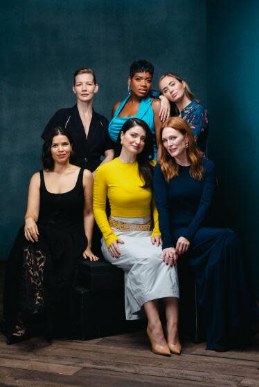 America Ferrera, Eve Hewson, Julianne Moore, (top left) Sandra Huller, Fantasia Barrino and Emily Blunt