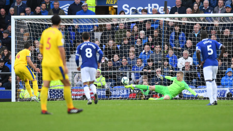 Milivojevic sees his second half penalty saved by Pickford