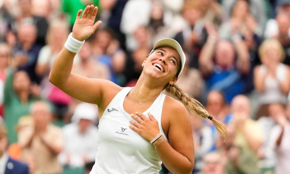 <span>Jessica Bouzas Maneiro’s victory against Marketa Vondrousova was her first win at a grand slam tournament.</span><span>Photograph: Kirsty Wigglesworth/AP</span>