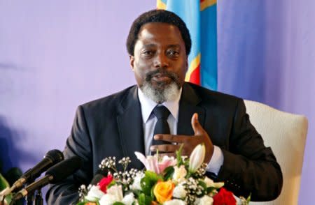 FILE PHOTO: Democratic Republic of Congo's President Joseph Kabila addresses a news conference at the State House in Kinshasa, Democratic Republic of Congo January 26, 2018. REUTERS/Kenny Katombe/File Photo