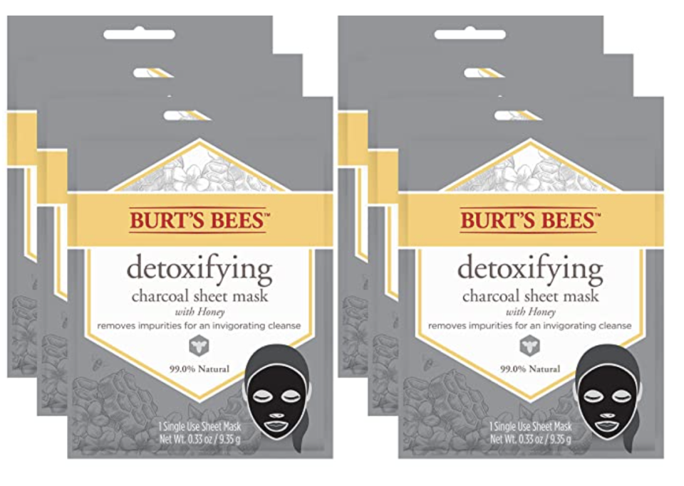 These individually packaged charcoal masks cleanse impurities and soothe skin. (Photo: Amazon)